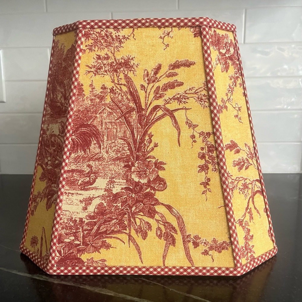Yellow and Red French Country TOILE Lampshade